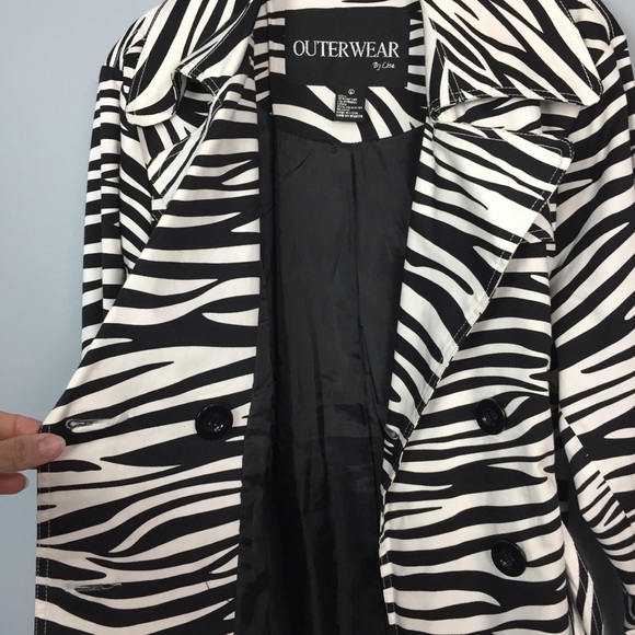 OUTERWEAR by Lisa Zebra Print Belted Trench Coat - Picture 15 of 15